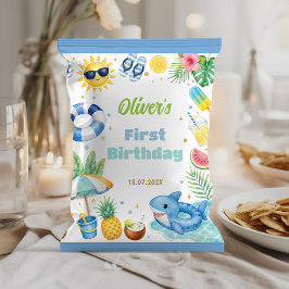 Sommarstrand Födelsedagsfest Chipspåse Omslag Reklamblad