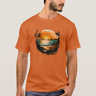 Sommarstrand med havs- och fågelgåva t shirt