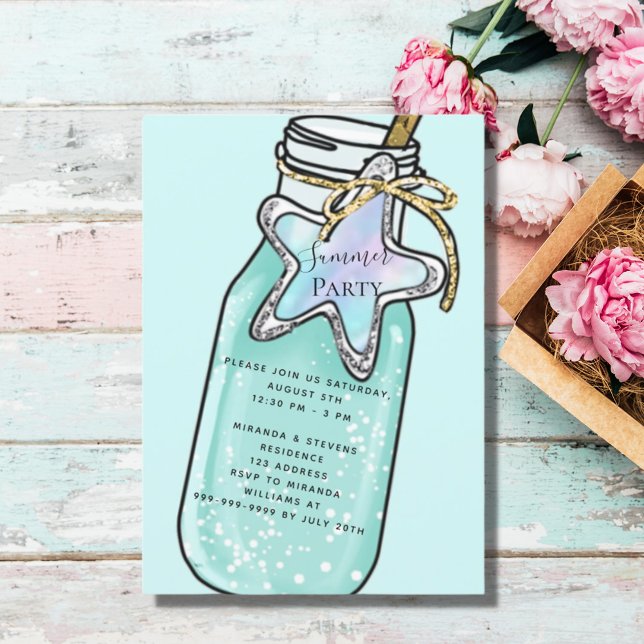 Sommarstrand poolparty inbjudningar (Skapare uppladdad)