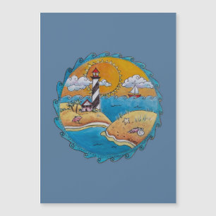 Sommarstrand, roligt solig kuststrand