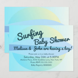 Sommarstrand Surfande Baby Shower Inbjudan