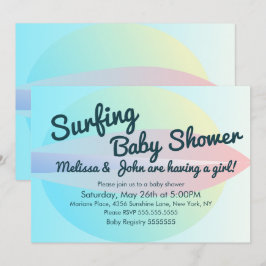 Sommarstrand Surfing Baby Shower Flickinbjudan Inbjudningar