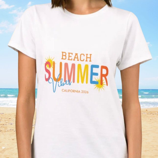 Sommarstrand Vibbar Anpassade  T Shirt (Skapare uppladdad)