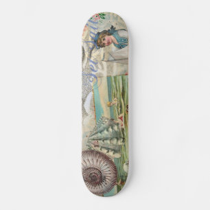 Sommarstrand, vintage retro victorian old school skateboard bräda 18 cm