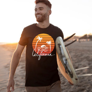 Sommarstranden i Kalifornien handflatan, orange re T Shirt