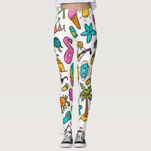 sommarstranden mönster för roligt leggings