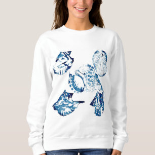 Sommarstrandens chic indigo blue water color säson t shirt