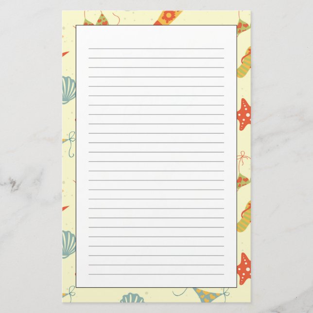 Sommarstrandmönster Brevpapper (Framsida)