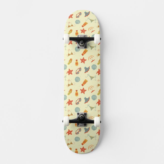 Sommarstrandmönster Skateboard Bräda 19,5 Cm (Framsida)