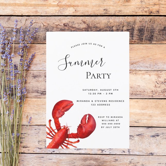Sommarstrandsträdans rödloba (party) inbjudningar (Skapare uppladdad)