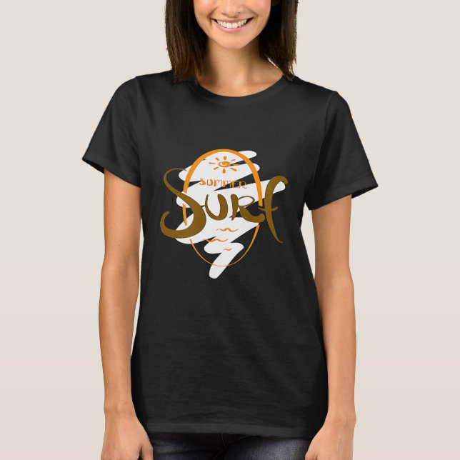 SommarSurfa med Sol och överlevnadsnämnden T Shirt (Framsida)