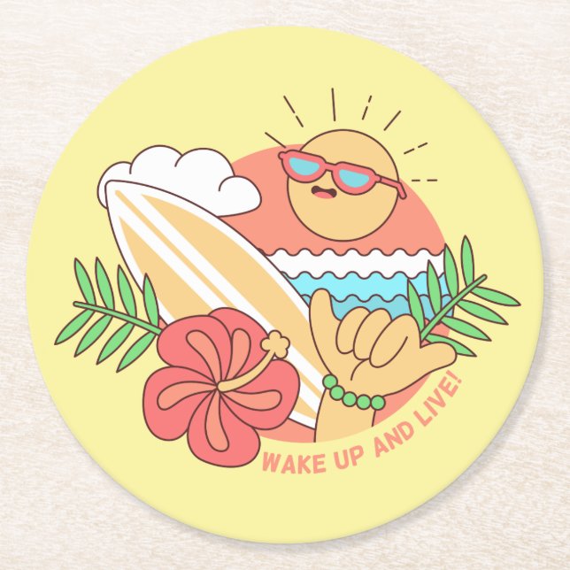 Sommarsurfer papper underlägg (Framsidan)