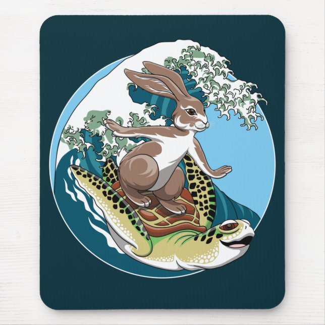 Sommarsurfing - Turtle and Rabbit Illustration Musmatta (Framsidan)