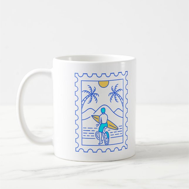 Sommarsurfingpost Frimärke 1 Kaffemugg (Vänster)