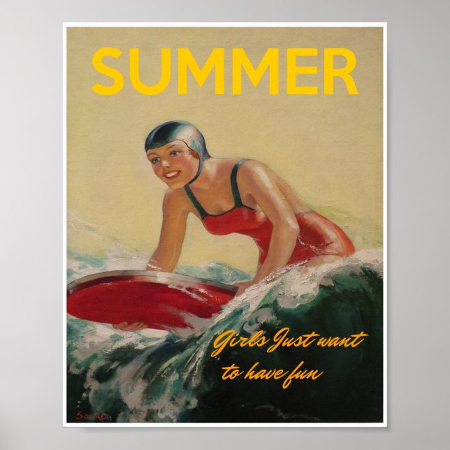 Sommarsurfning poster 1930-talet (Framsidan)