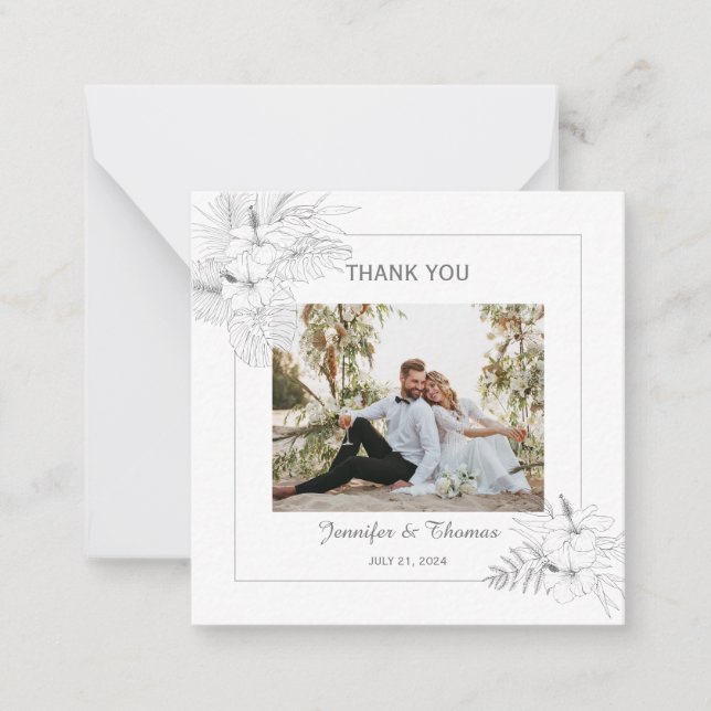 Sommartackkort för Tropical Beach Boho Anteckningskort (Framsida)