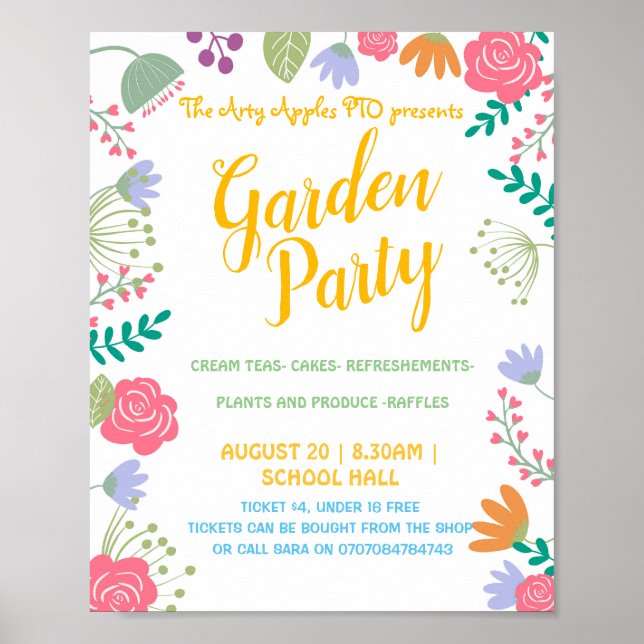 Sommartema i Garden party Poster (Framsidan)
