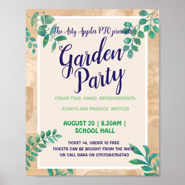 Sommartemat Garden party poster (Framsidan)