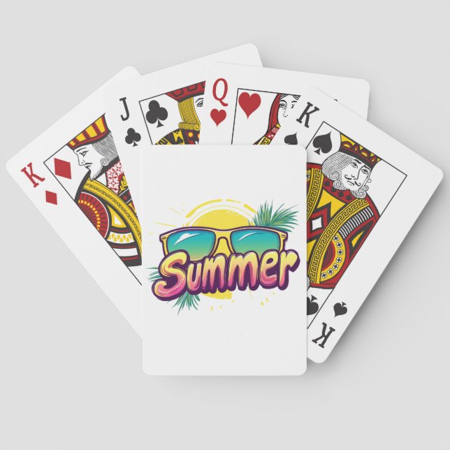 Sommartext - Färgglada sommarsolglasögon Casinokort (Baksidan)