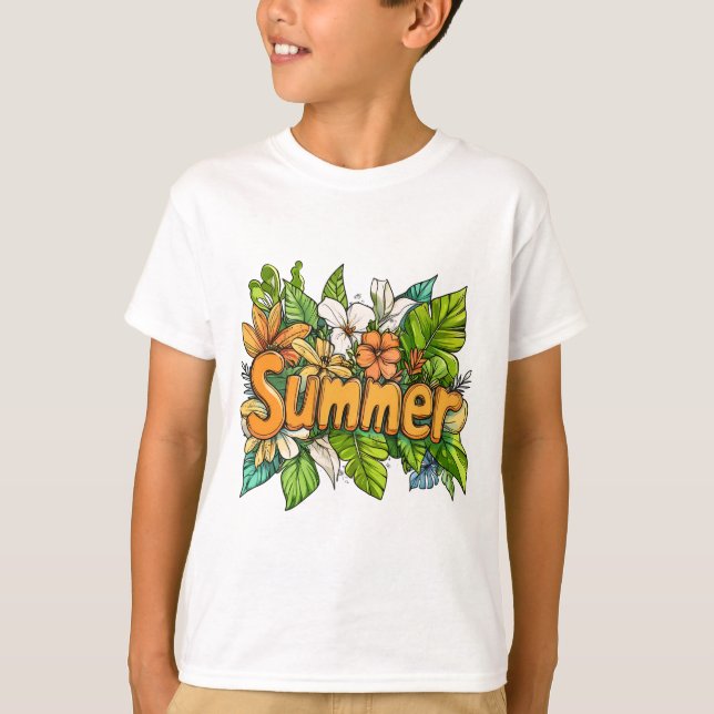 Sommartext - Sommardesign för Blommigten T Shirt (Framsida)