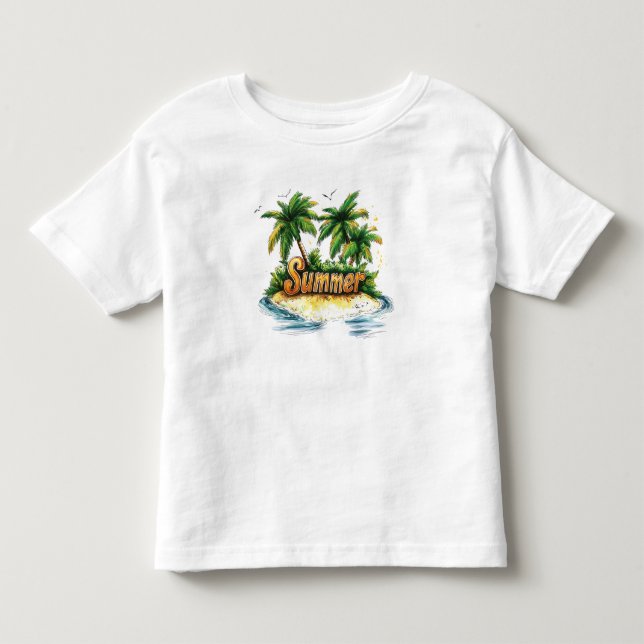 Sommartext - Tropiska sommarön T Shirt (Framsida)