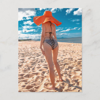 Sommartid, Beach Babe Photo Postcard Vykort