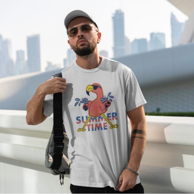 Sommartid Flamingo Doodle T Shirt (Skapare uppladdad)
