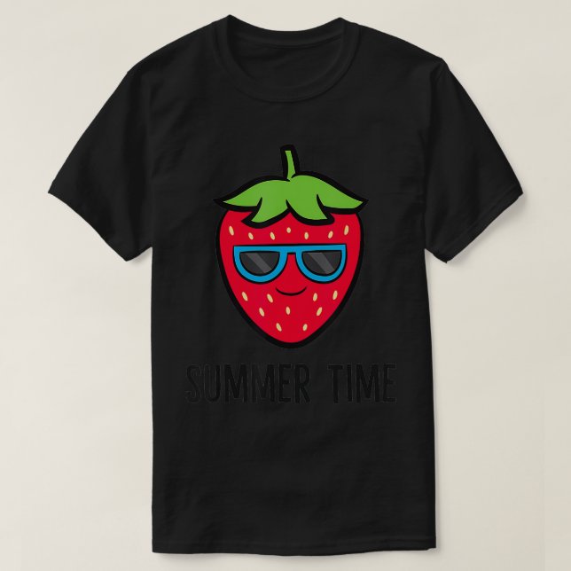 Sommartid för jordgubbsfrukt t shirt (Design framsida)