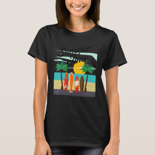Sommartid för Surfer Surfing Vacation_4 T Shirt