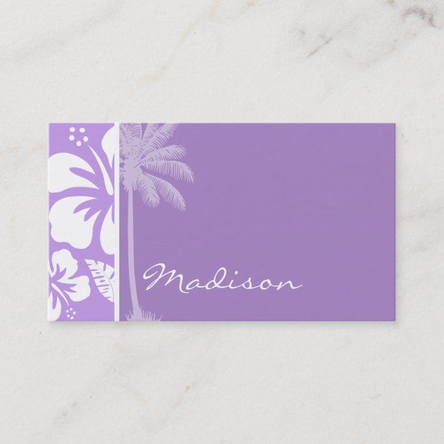 sommartid Handflatan; Bright Lavender Tropical Hib Visitkort (Framsida)