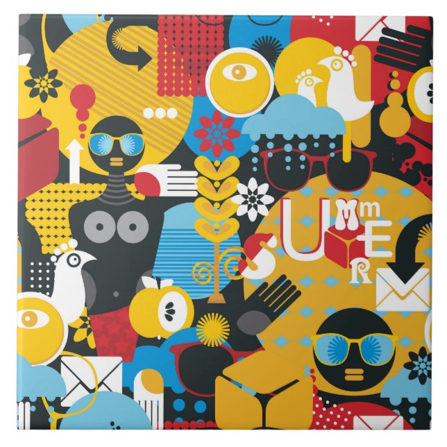 Sommartid Kakelplatta (Framsidan)