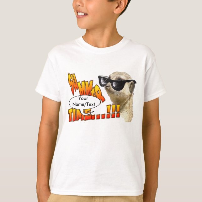 Sommartid Meerkat Anpassade Kids T-shirt (Framsida)