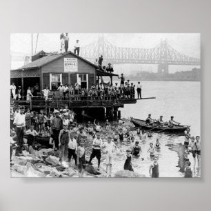 Sommartid på Eastet River, New York 1921 NY Poster