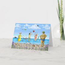 Sommartid på stranden Birthday Card