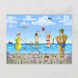 Sommartid på stranden helg vykort