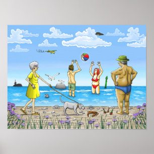 Sommartid på stranden poster