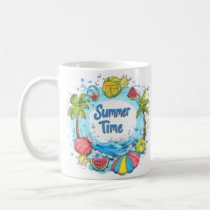 Sommartid - Sommartid - Beach Illustration Kaffemugg