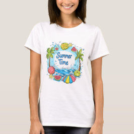 Sommartid - Sommartid - Beach Illustration T Shirt