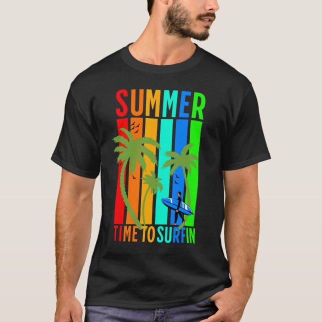 sommartid till surfin t shirt (Framsida)