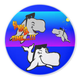 Sommartid, valar, Tecknad, keramisk pull Knopp