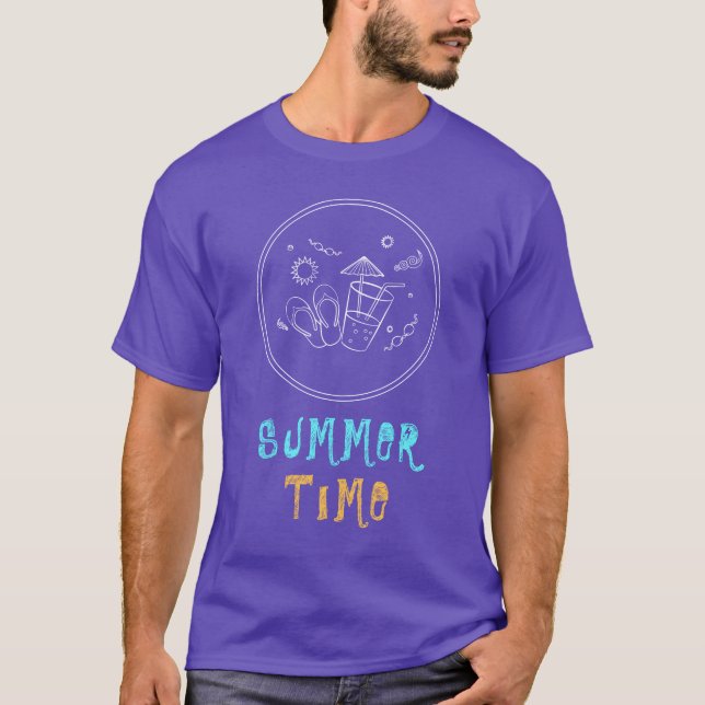 Sommartidshymber av Sol & Vacation, skisskonst T Shirt (Framsida)