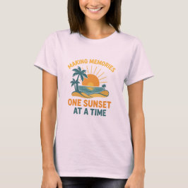 Sommartidskonstruktion - Solnedgång för familjen V T Shirt