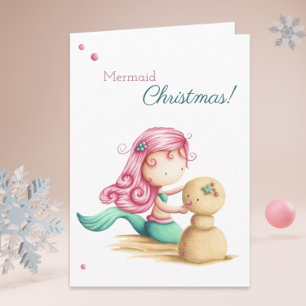 Sommartomte på mermaid-stranden kort