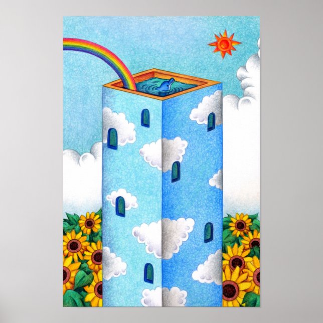 Sommartorn täckt av en blå himmel. poster (Framsidan)