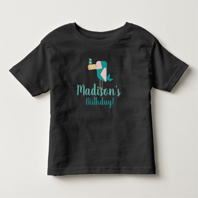 SommarToucan Birthday Bird Party Småbarn T-shirt (Framsida)