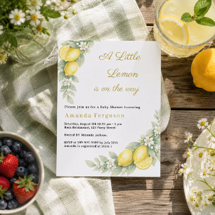 Sommarträdgård med citroner Baby Shower-inbjudan