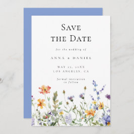 Sommarträdgård med vilda blommor spara datumet