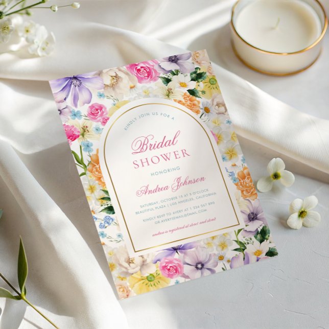 Sommarträdgård Te-partaj Chic Blommig Bröllopsfest Inbjudningar (Skapare uppladdad)