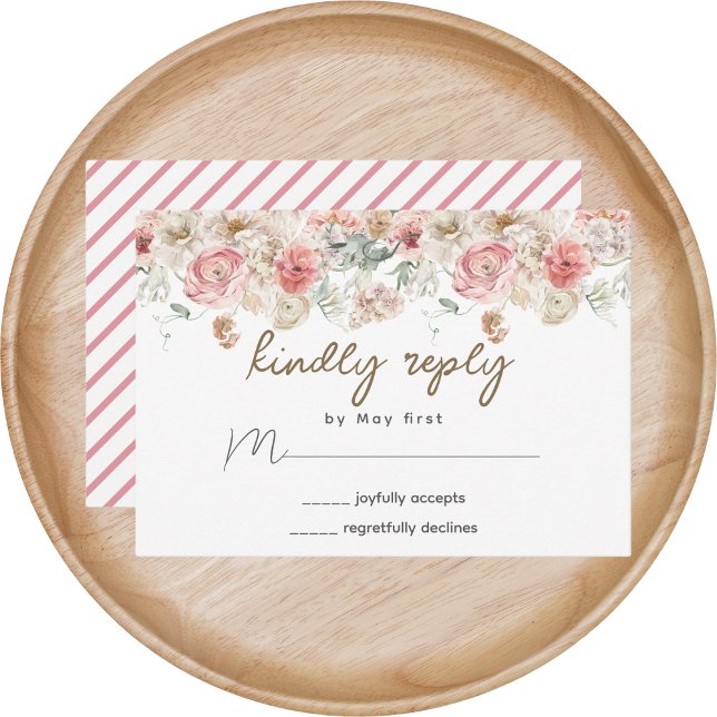 Sommarträdgård Vattenfärg Blommig Bröllop OSA Kort (Summer Garden Watercolour Floral Wedding RSVP Card
)