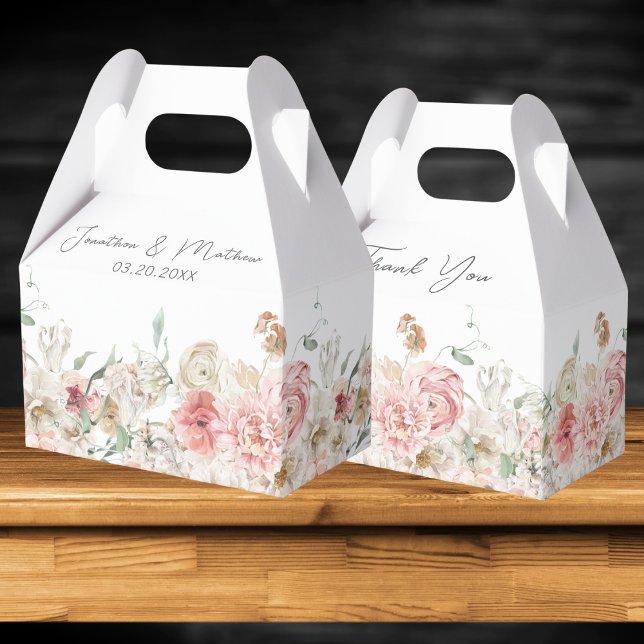 Sommarträdgård Vattenfärg Blommig Bröllop Presentaskar (Summer Garden Watercolour Floral Wedding Favor Boxes
)